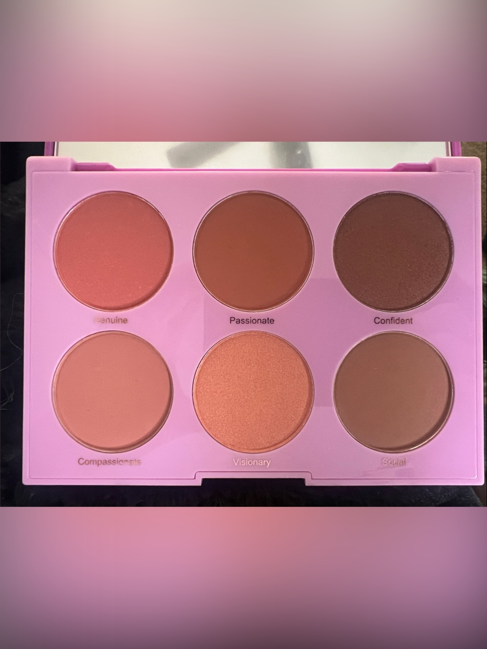 RealHer Bright Pink Blush Palette with Gold Lettering